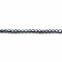 Perles de culture d'eau douce, bleu foncé, ronde, 4-5mm x 10pcs