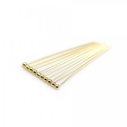 14K Gold filled Ball Headpin 25X0.5mm x 5pcs