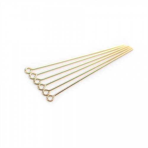 14K Gold filled 0.64 x 38.1mm Headpin with ring x 8pcs