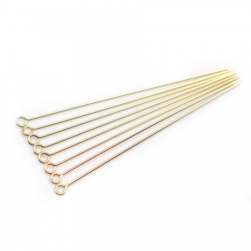14K Gold filled 0.64 x 50.8mm Headpin with ring x 4pcs