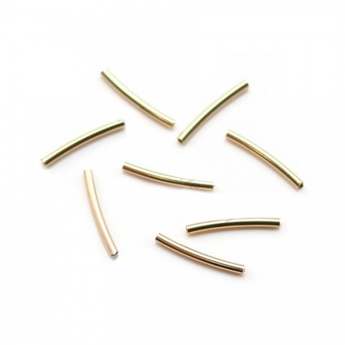 Curved tube gold filled 14 carat 10x1.0x0.5mm x 10pcs