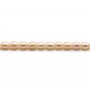 Salmon color oval freshwater pearls on thread5-6mm x 40cm