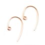 Gold filled rosé 14k crochets d'oreilles 0.8 x 20mm x 2pcs