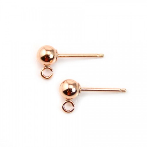Gold filled rosé 14 carats clou d'oreille 4mm x 2pcs