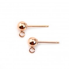 Gold filled rosé 14 carats clou d'oreilles 4mm x 2pcs