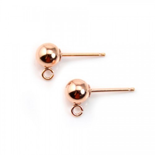 Gold filled rosé 14 carats clou d'oreilles 5mm x 2pcs