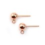 Gold filled rosé 14 carats clou d'oreilles 5mm x 2pcs