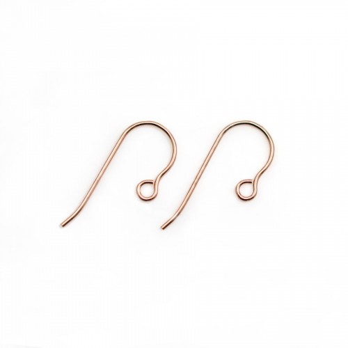 Crochet d'oreille micro en gold filled 14 carats rosé 15.5x0.51mm x 4pcs
