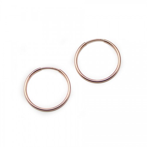 Créoles en gold filled 14 carats  rosé à décorer, 1.25 * 12mm x 2pcs