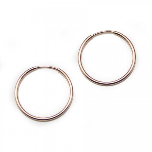 Créoles en gold filled rosé 14 carats à décorer, 1.25 * 20mm x 2pcs