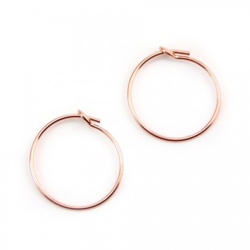 14 carats rose gold filled creole 0.7x15mm x 2pcs