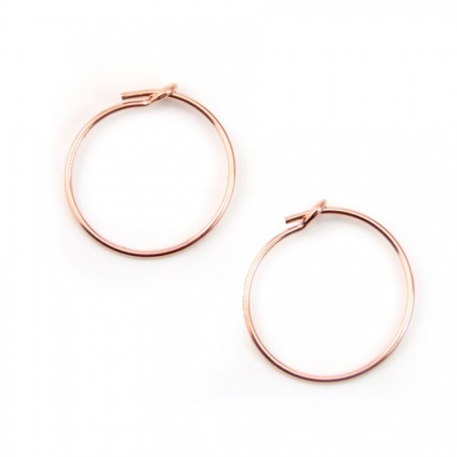 14 carats rose gold filled creole 0.7x15mm x 2pcs