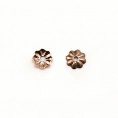 Coupelle en forme de fleur, en gold filled rosé 14 carats, 1x4mm x 10pcs