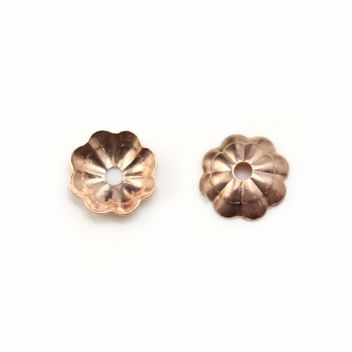 Coupelle en forme de fleur, en gold filled rosé 14 carats, 1x5mm x 8pcs