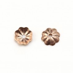 Coupelle en forme de fleur, en gold filled rosé 14 carats, 1x5mm x 8pcs