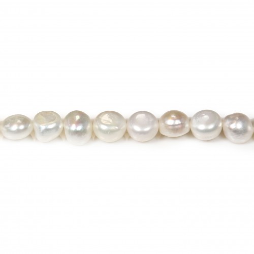 Freshwater cultured pearls, white, baroque, 9-11mm x 34cm