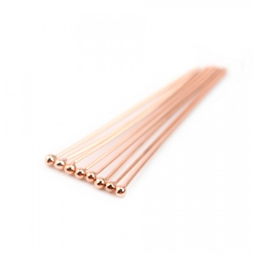 14 carats rose gold filled head pin 0.5x25mm x5pcs