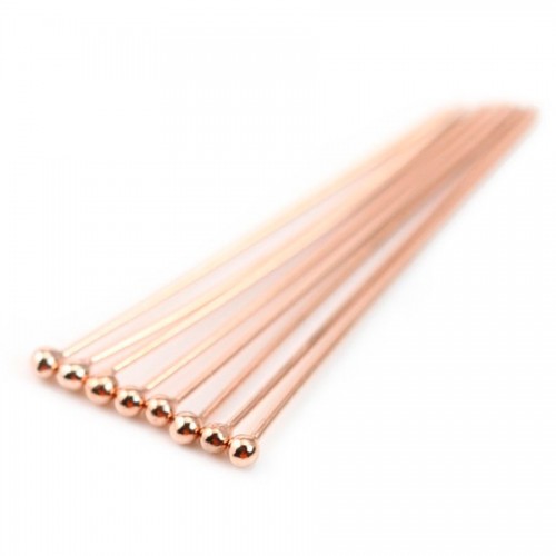 Gold filled rosé 14 carats clou tête à boule  0.5x25mm x 5pcs