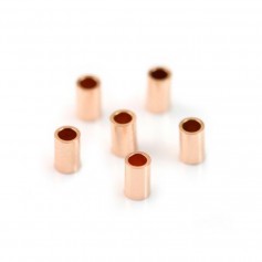 Gold filled rosé 14 carats tube à écrasé 2x3mm x 12pcs
