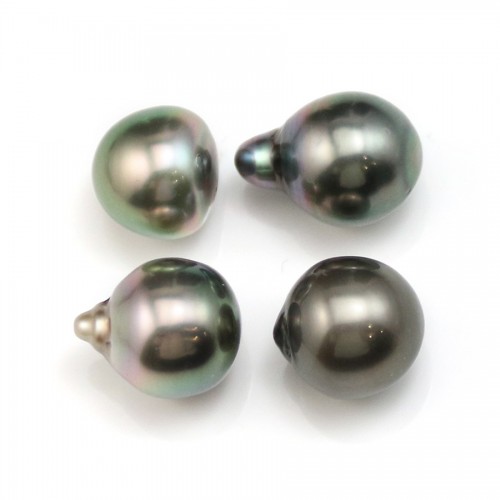 Tahitian pearl half round 9.5-10.5mm x 4pcs