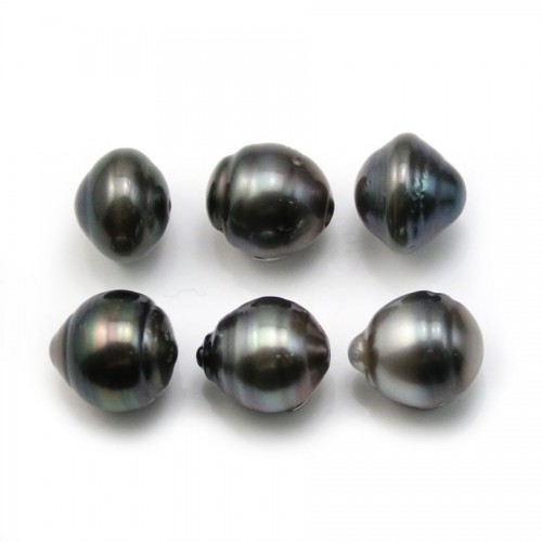 Tahitian pearl half round 9.5-10.5mm x 4pcs