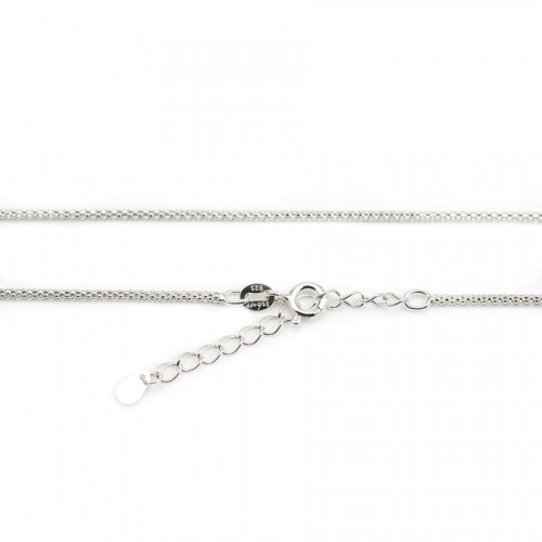 Chaîne avec maille fleur ronde, mesurant 1.6mm, en argent 925 x 40cm