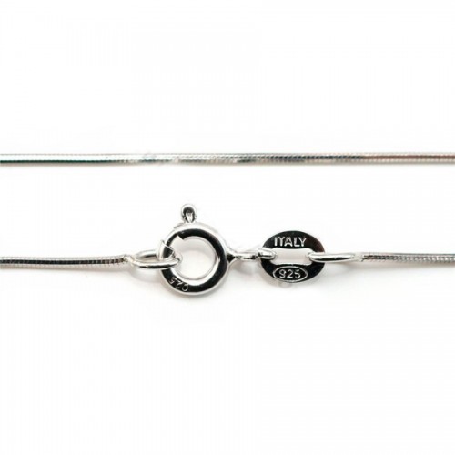 Chaîne maille serpentine facette en Argent 925 rhodié 0.75mm x 40cm