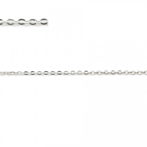 925 sterling silver flat forcat chain 1.3mmx1.7mm x 50cm