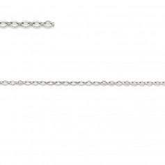 Chaîne argent 925 maille forçat plat 1.5x1.9mm x 50cm