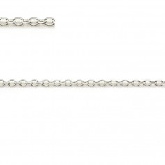 Chaîne argent 925 massif maille força plat 1.9x2.6mm x 50cm