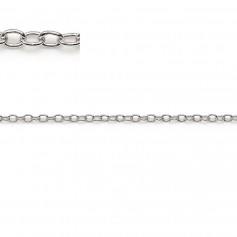 Chaîne argent 925 rhodié ovale 1.5x1.8x0.3mm  x 50cm