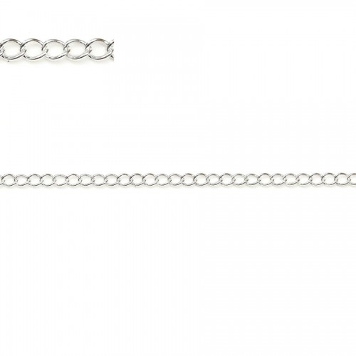 Sterling silver flat chain 925 1.6x2.0mm x 50cm