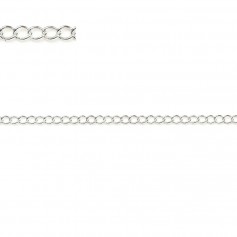 Chaîne argent 925 massif forçat anneau ovale plate 1.6x2.0mm x 50cm