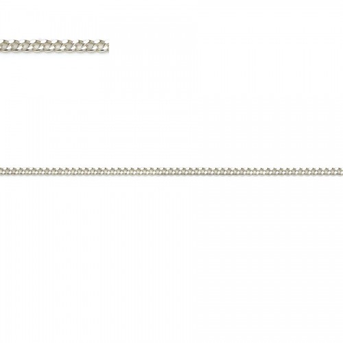 925 sterling silver flat curb chain 1.0mm x 50cm
