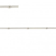 Chaine plate perlée en argent 925 x 50cm