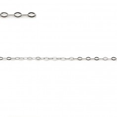 Chaîne argent 925 rhodié forçat losange 1.6x2.6mm  x 50cm