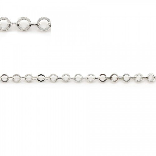 Chaîne argent 925 maille ronde plate 2.6mm x 50cm