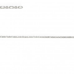 Chaîne en argent 925 maille ovale et rectangle, 0.3x0.4mm / 0.3 *2.0mm x 50cm