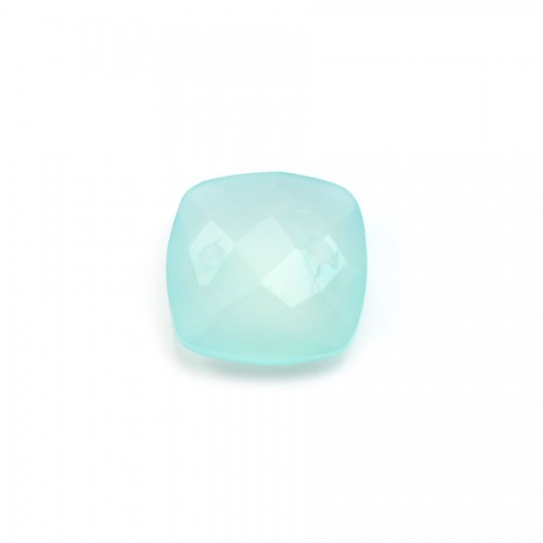Intercalary in blue chalcedony with 2 holes 10mm x 1pc