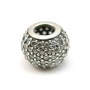 Perle de  style Pandora en argent 925 & zirconium x 1pc
