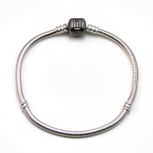 Bracelet en argent 925 serpentine avec zirconium 19cmx2.9mm x 1pc