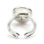 Bague   réglable support rond 14mm en argent 925 x 1pc