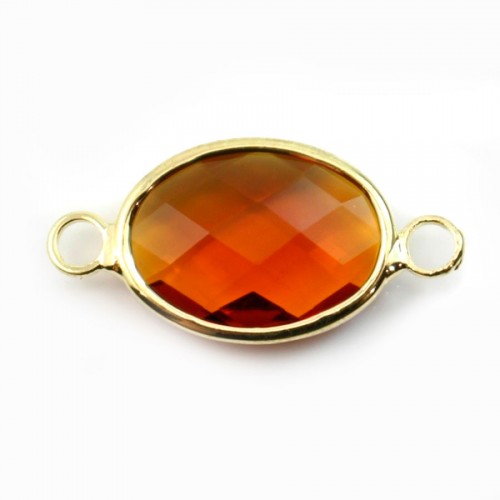 Pierre sertie en verre ovale 11x14mm x 1pc