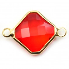 Pierre sertie en verre carré 12.5mm x 1pc