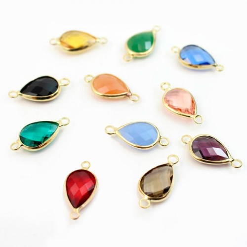 Pierre set glass drop 10.5x14.5mm x 1pc