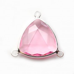 Pierre sertie en verre triangle 18mm x 1pc