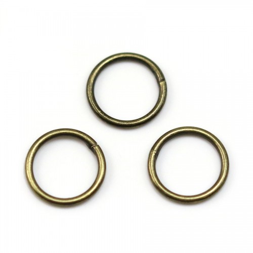 Round welded rings, in metal bronze color, 1 * 10mm about 50pcs