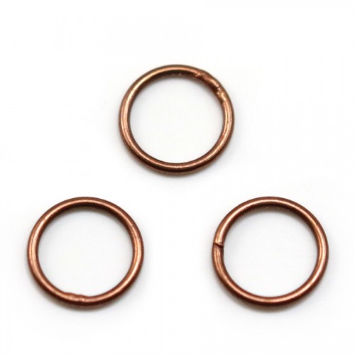 Rings welded, in round shape, in metal, copper color 1 * 10mm about 50pcs