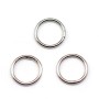 Anneaux soudé, de forme ronde, en métal rhodié, 1 * 10mm environ 50pcs