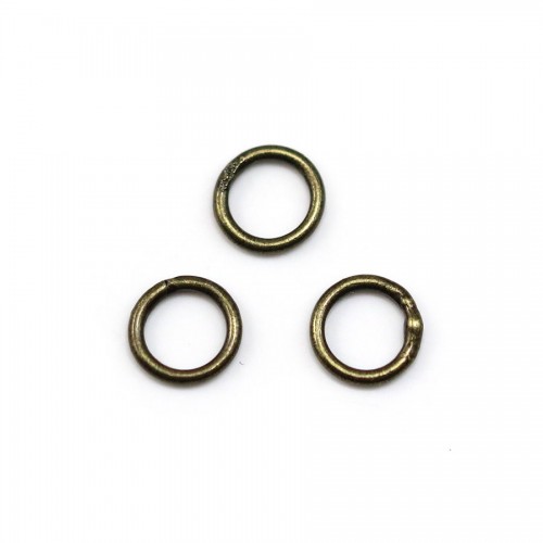 Anneaux rond soudés, métal couleur bronze, 1x6mm environ 100pcs